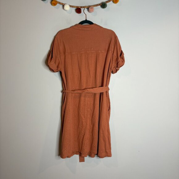 NWT Wrap London Hemp Blend belted dress in Burnt Orange - Picture 5 of 5